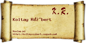 Koltay Róbert névjegykártya