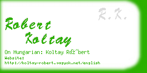 robert koltay business card